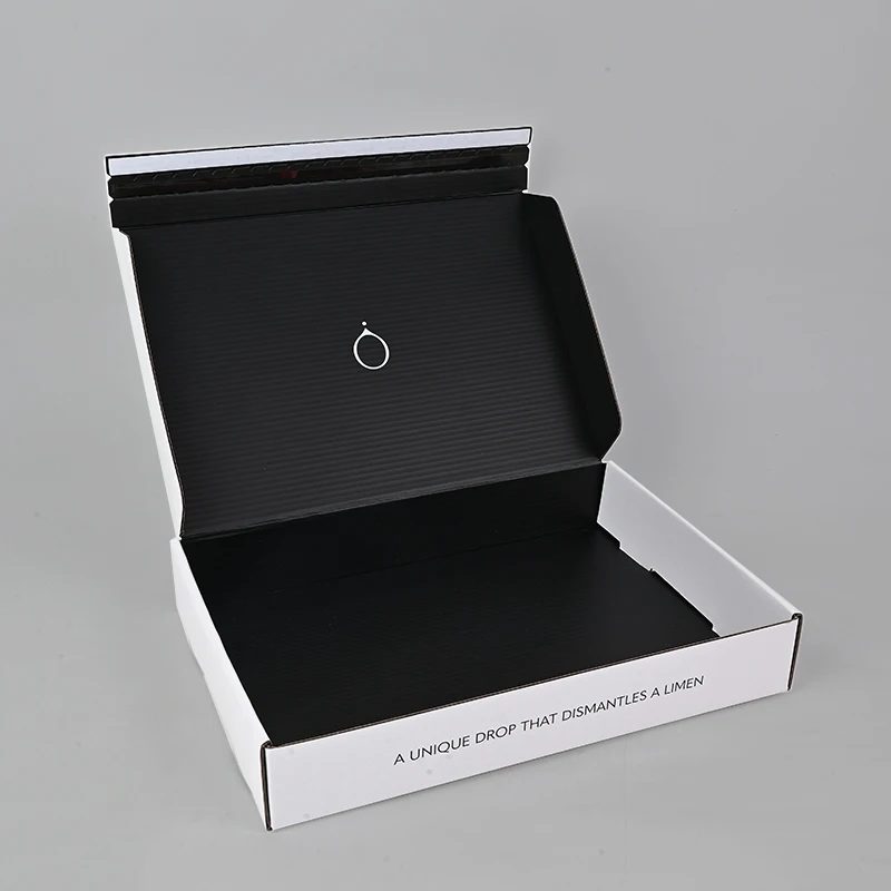 Custom Black Corrugated Kraft Paper Mailing Boxes