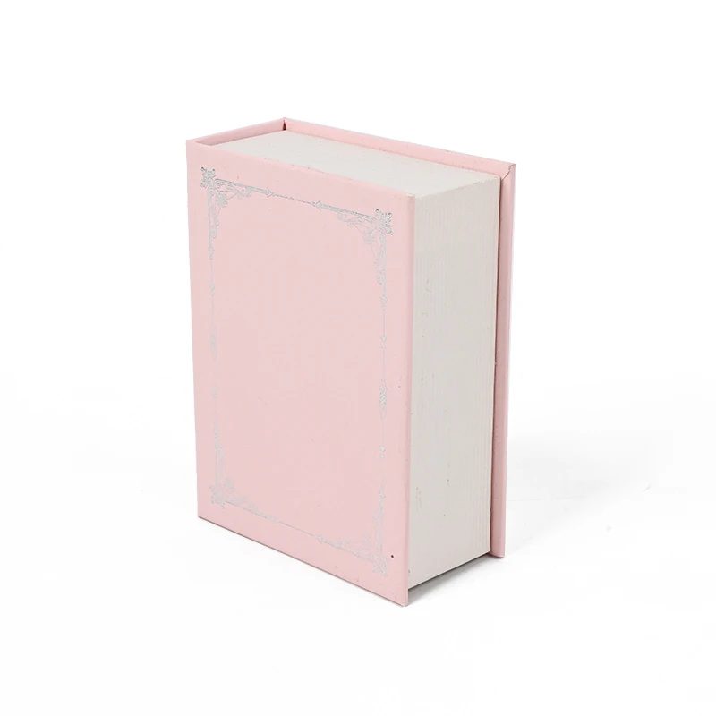 Customizable Pink Book-shape Magnetic Jewelry Box