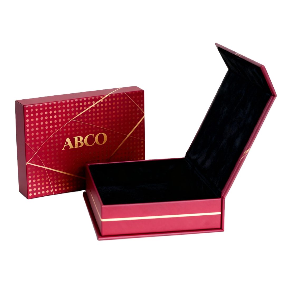 Custom Made Embossed Flat Rigid Cardboard Foldable Closure Black Paperboard