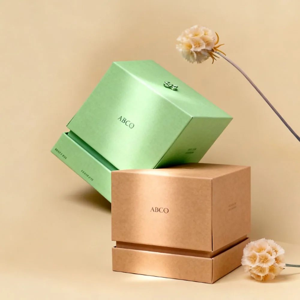 Folding Rigid Paper Candle 2 Piece Lid Base Box