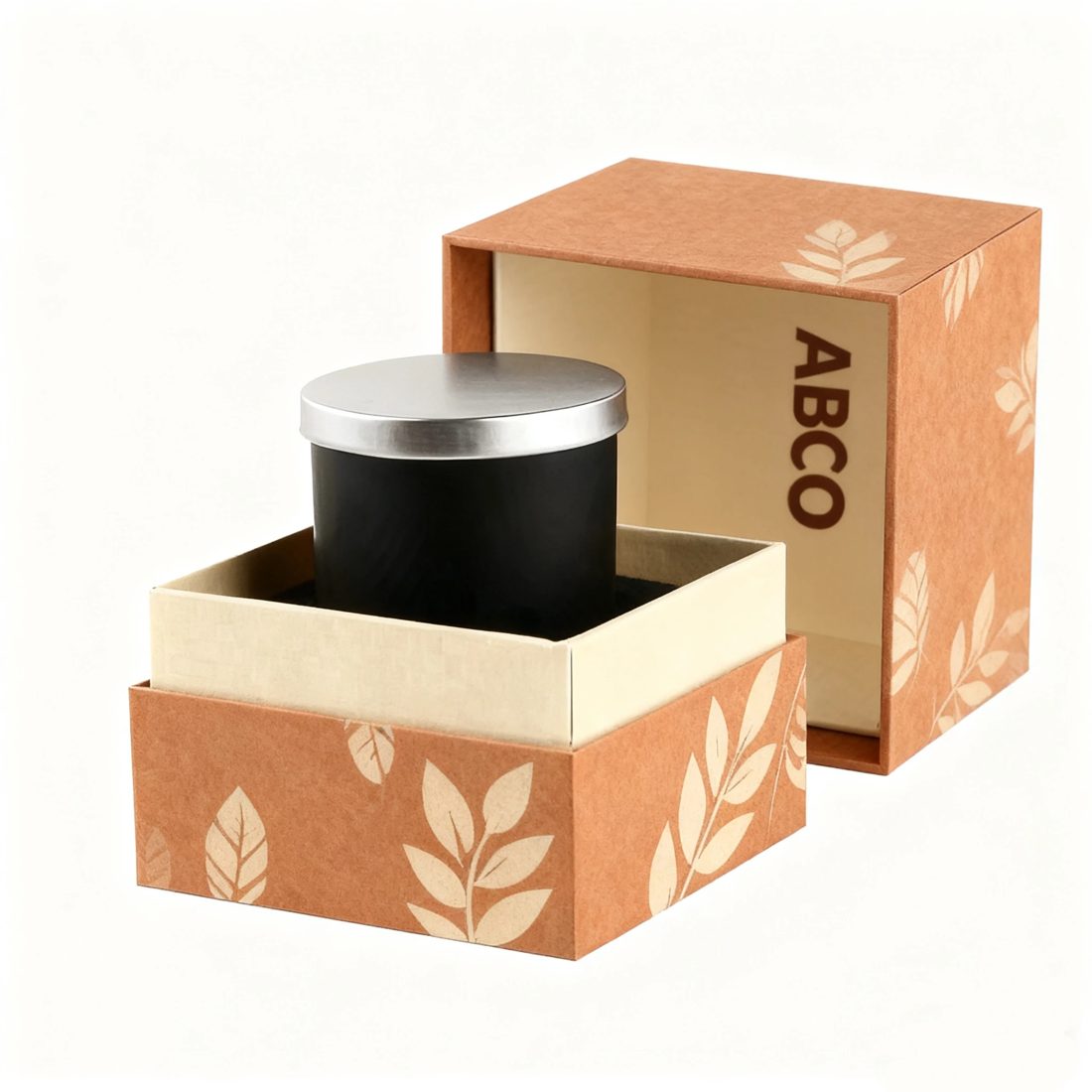 Custom Matte Laminated Paperboard Candle Jar Gift Boxes