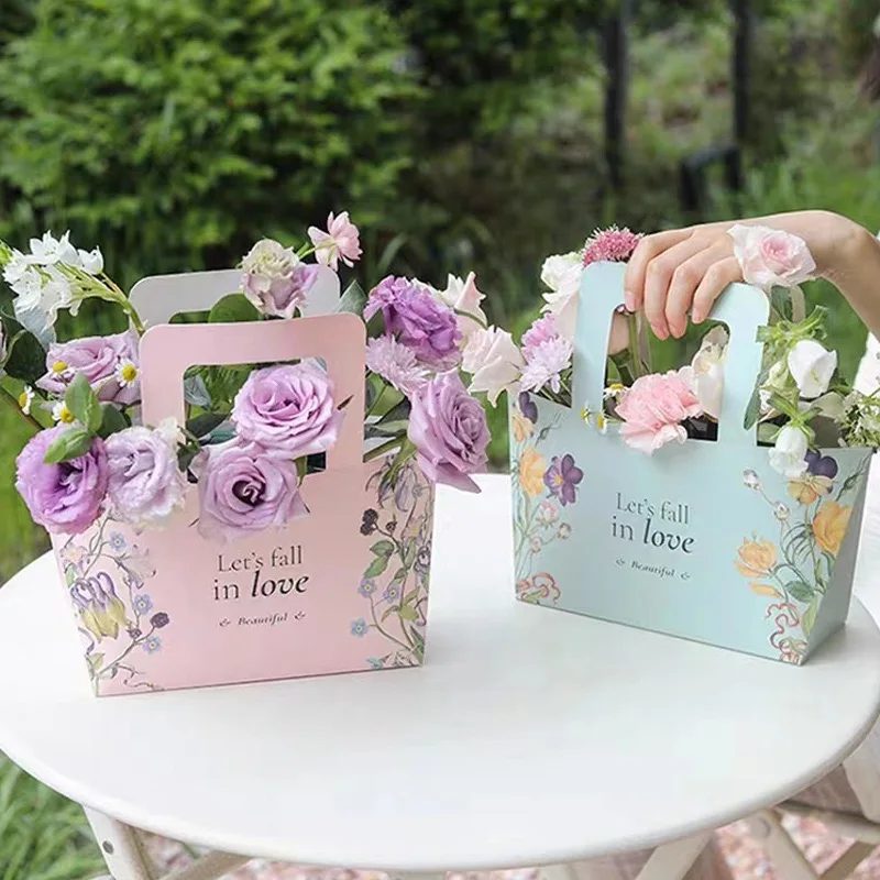 Modern Recycled Materials Customizable Flower Food Cake Fruit Cardboard Bags