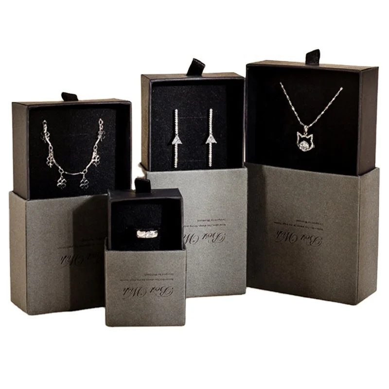 Custom Logo/size/color Cardboard Jewelry Necklace Bracelet Ring Watch Gift Box