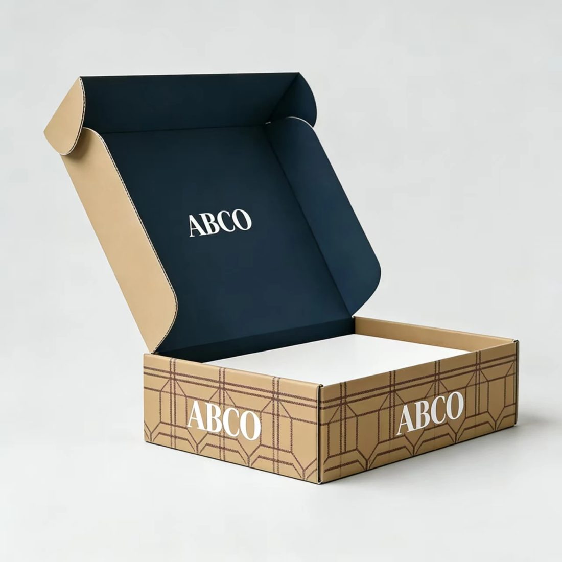 Custom Printed Logo Self Erecting Folding Paperboard Mailers Black Shipping