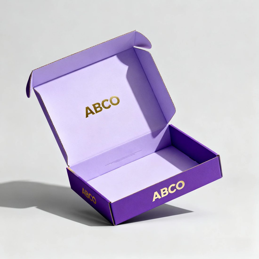 Custom Purple Corrugated Paper Box For Environmental Recycling Clothing Packaging