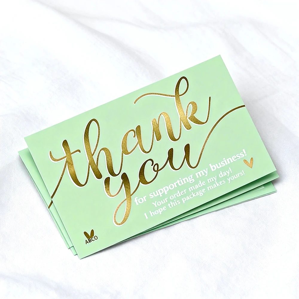 Luxury Logo Postcard Thank You Greeting Cards With Envelope Offset