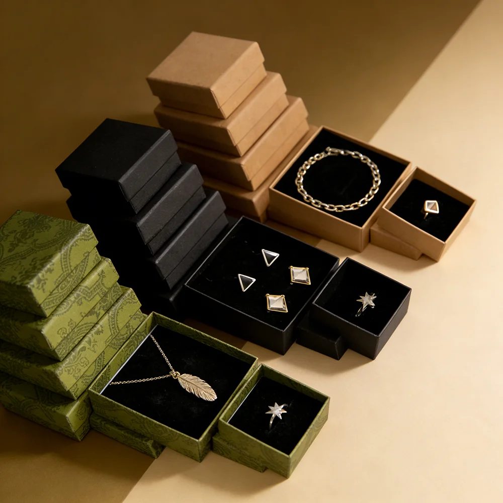 Custom Kraft Paper Rigid Jewelry Box
