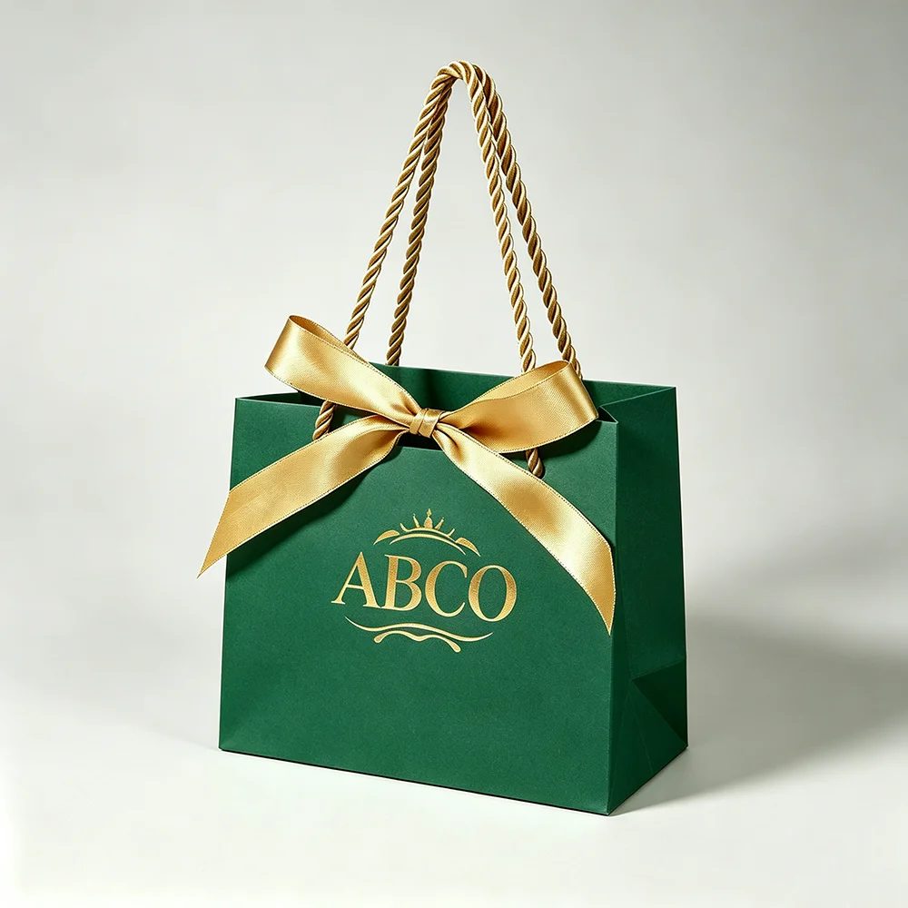 Kraft Paper Bags Cotton Rope Handle Digital Printing Custom Logo