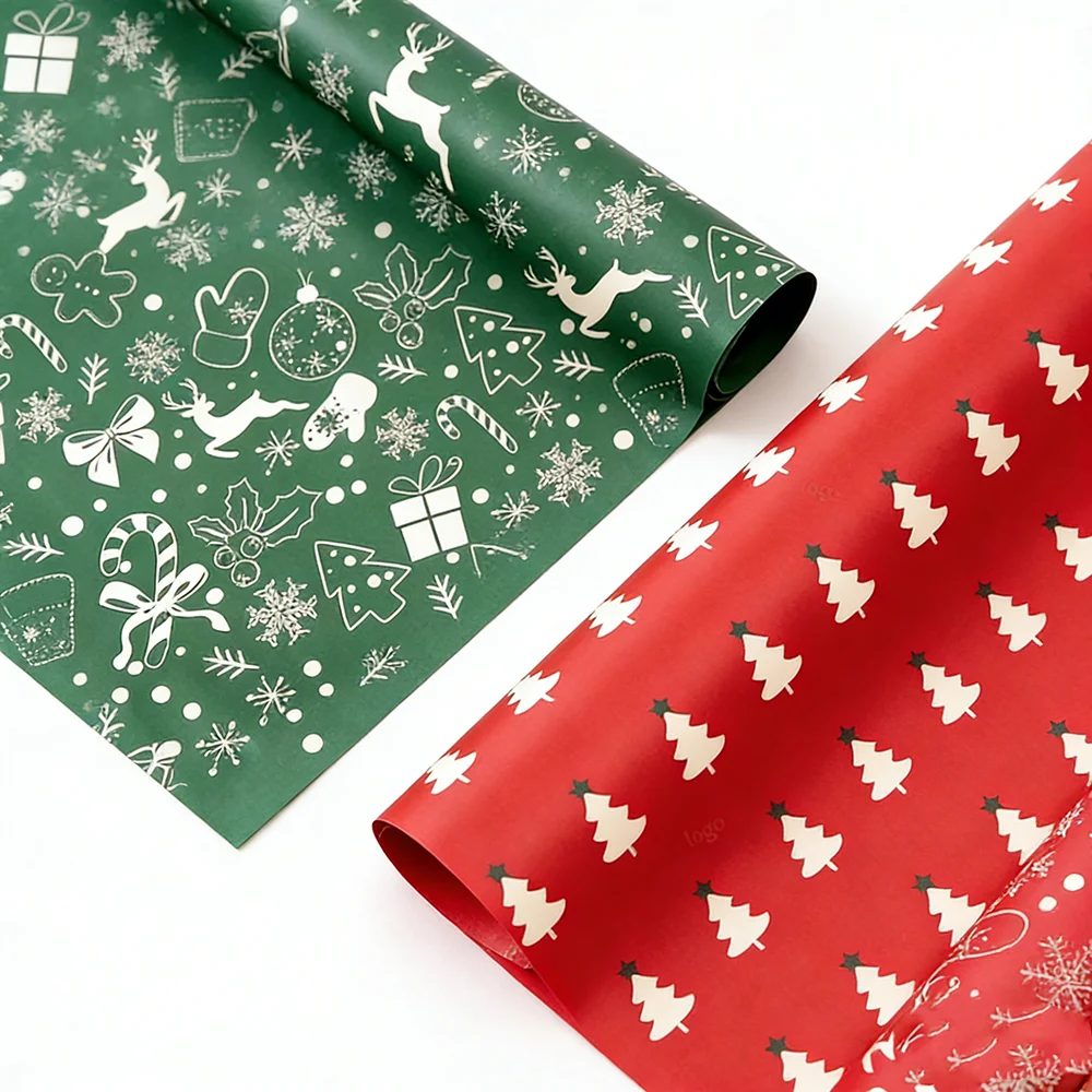 Waterproof Christmas Eve Flower Gift Bouquet Wrapping Paper Pe Coated