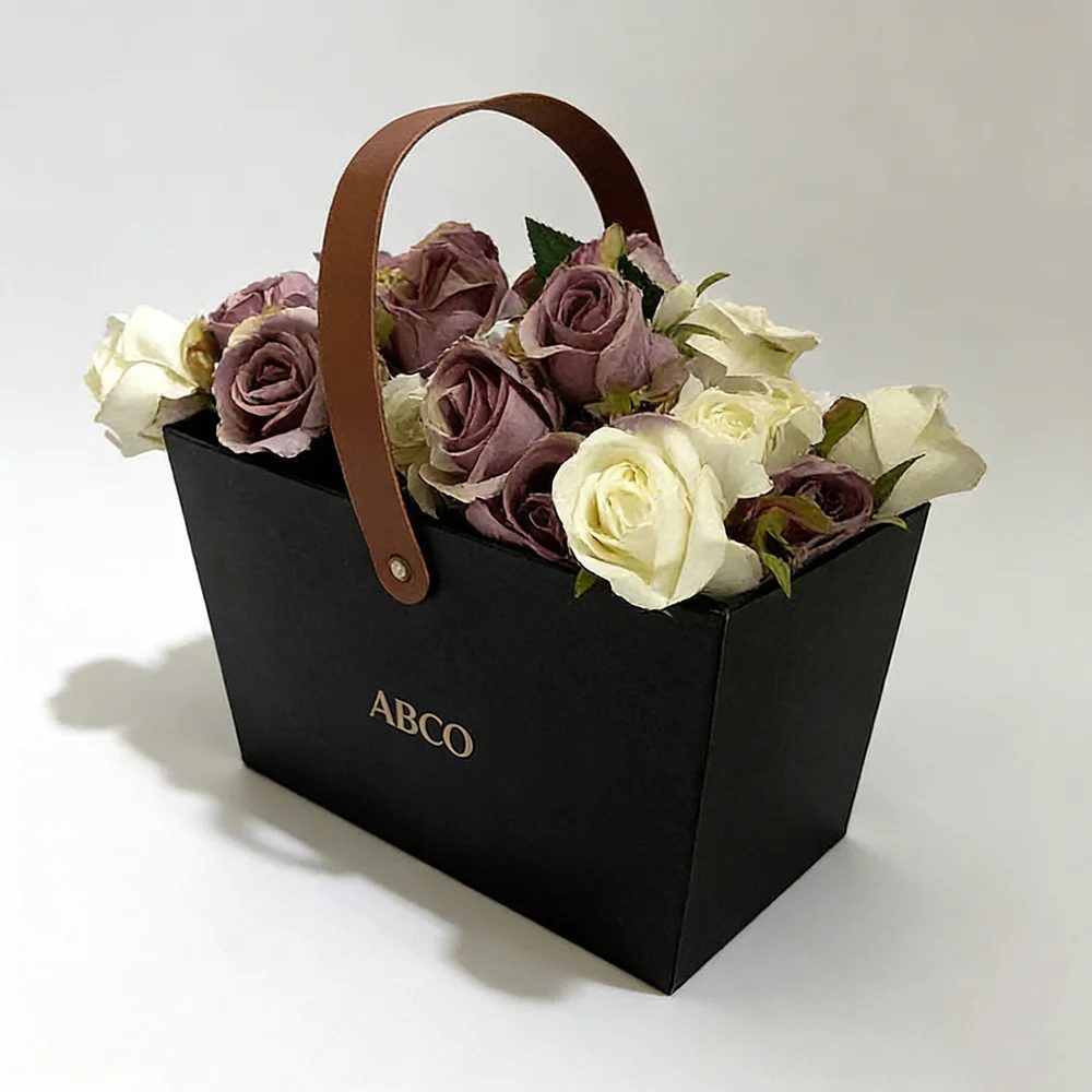 Custom Rigid Macaron Color Single Rectangular Bucket Fashion Flower Gift