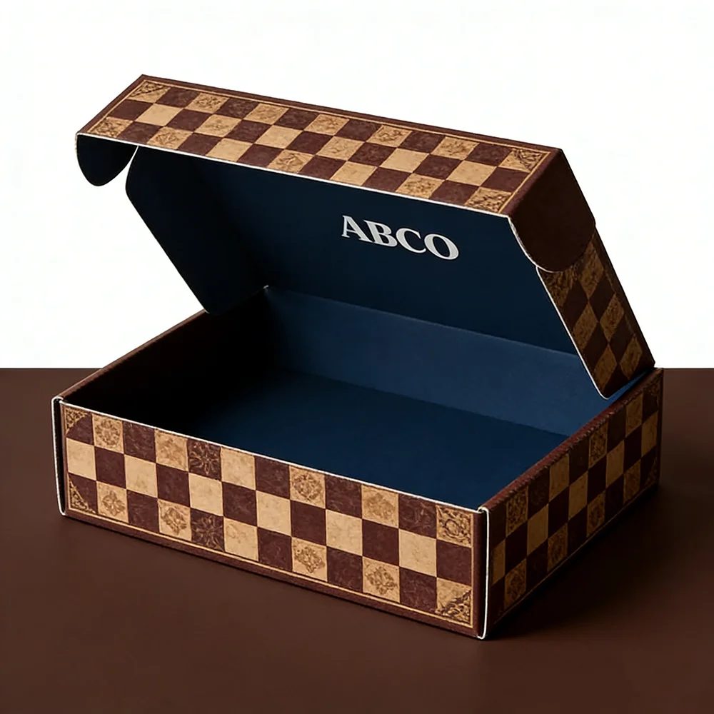 Customizable Kraft Corrugated Folding Boxes Handle Reusable Packaging