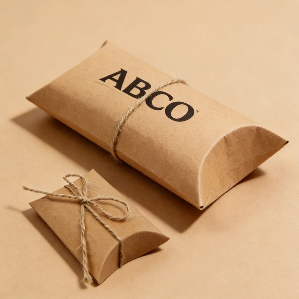 Food Safe Pillow Box Packaging Kraft Paper Gift Candy Box