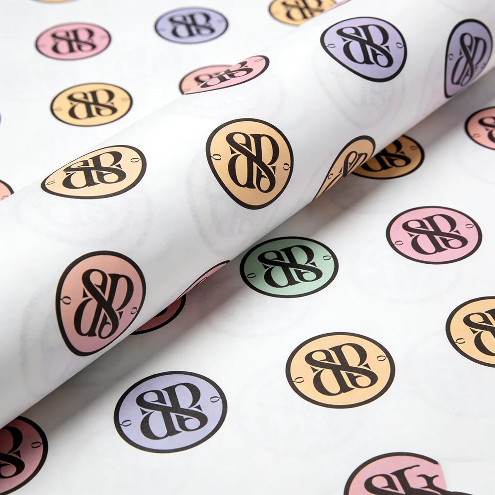 Custom Logo Printed Reusable Newsprint Wrapping Paper Sheets For Socks