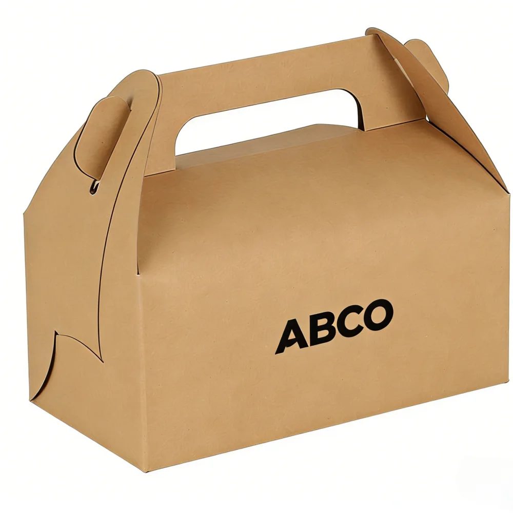 Aseptic Greaseproof Craft Paper Self-erecting Square Portable Customizable Food-grade Takeout