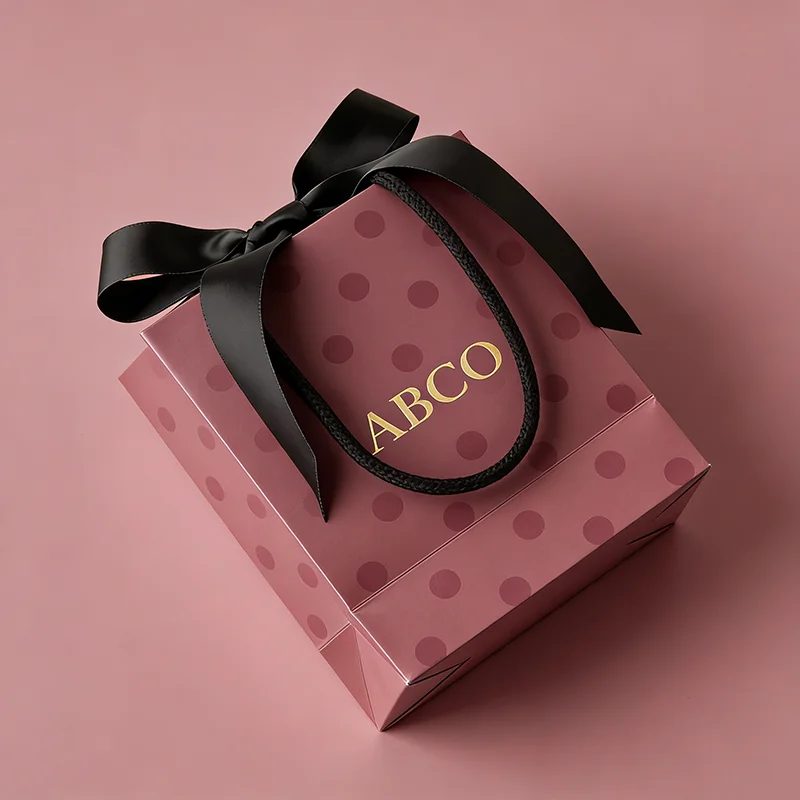 Luxury Paper Bag Custom Jewelry Cosmetics Packaging Ribbon Paper Bags