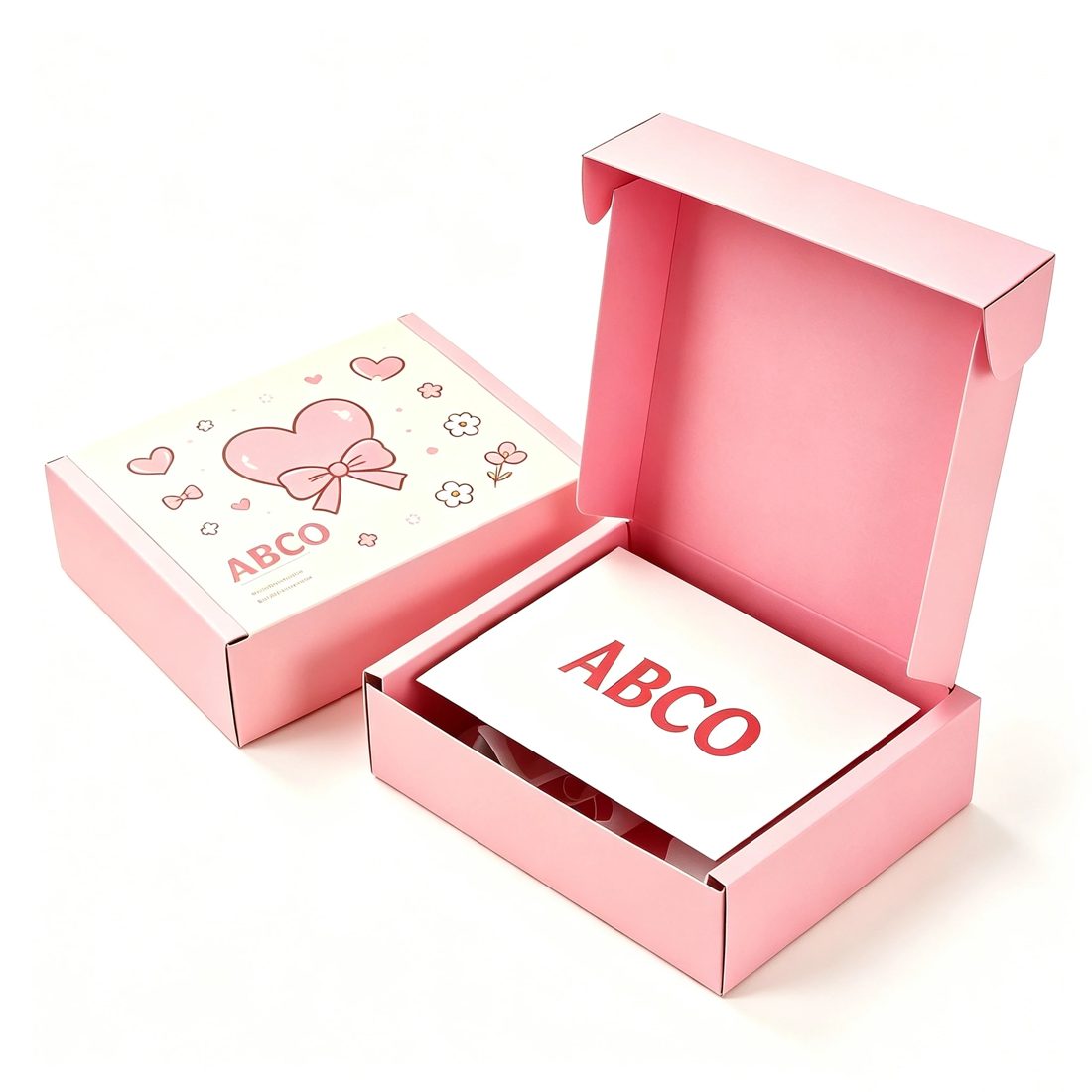 Custom Logo Corrugated Mailer Box Printed Pink Paper Shipping Packaging
