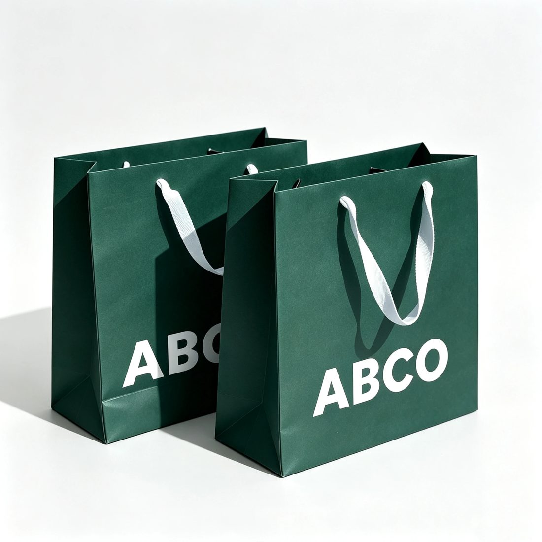 Paper Shopping Bags With Ribbon Handles Custom Printed Packaging