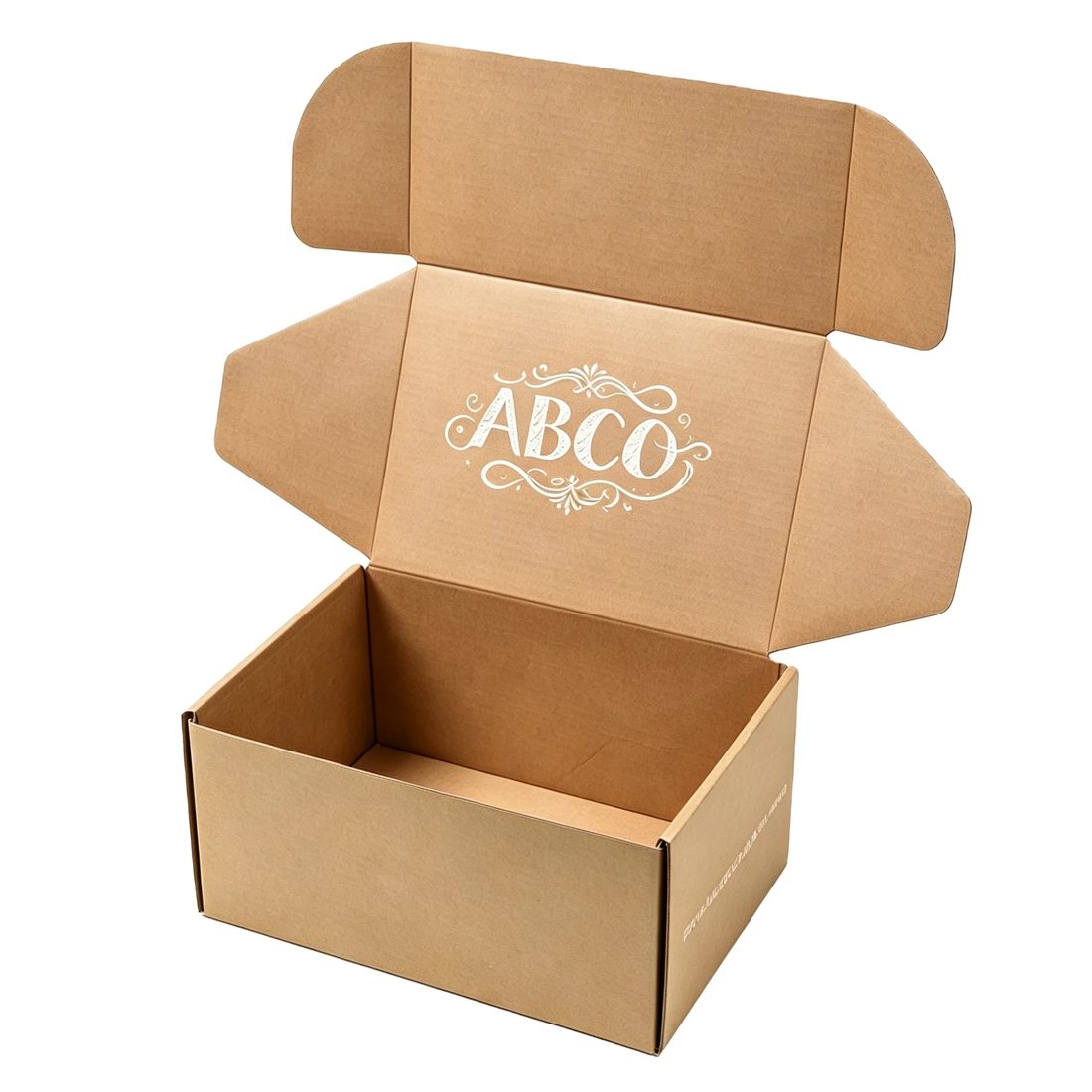 Custom Logo Kraft Corrugated Mailer Box Self Erecting Paper Packaging