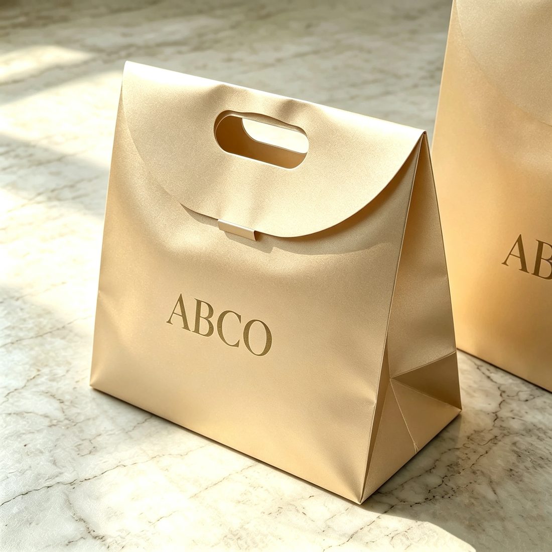 Luxury Cream Beige Paper Shopping Bag Gift Packaging