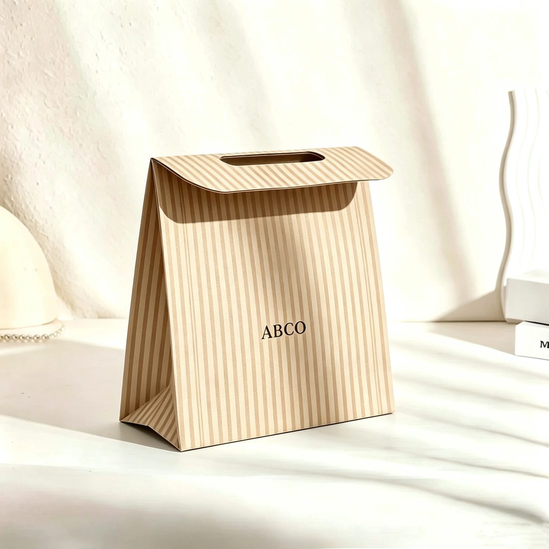 Luxury Craft Gift Printed Kraft Handle Classic Embossing Retail Clothing