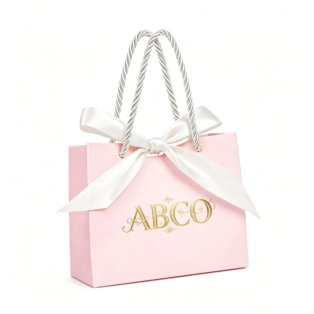 Custom Paper Gift Bags Ribbon Handle Jewelry Packaging