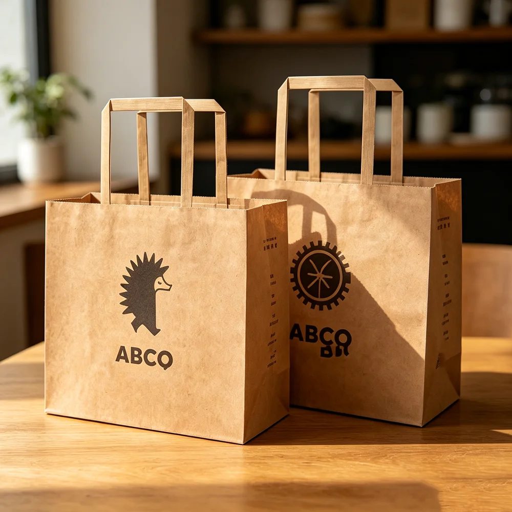 Custom Takeaway Packaging Fast Food Kraft Paper Bags