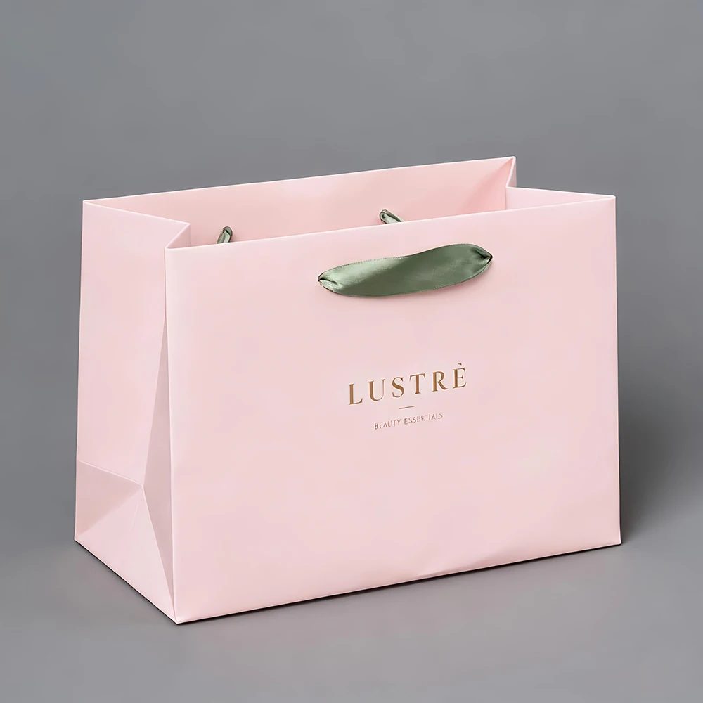 Recycled Pink Kraft Luxury Shopping Bag