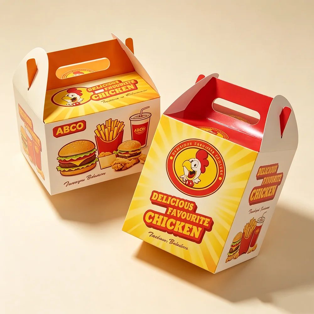 Custom Identification Recycled Materials Hamburg Food Disposable Rectangle Kraft Paper