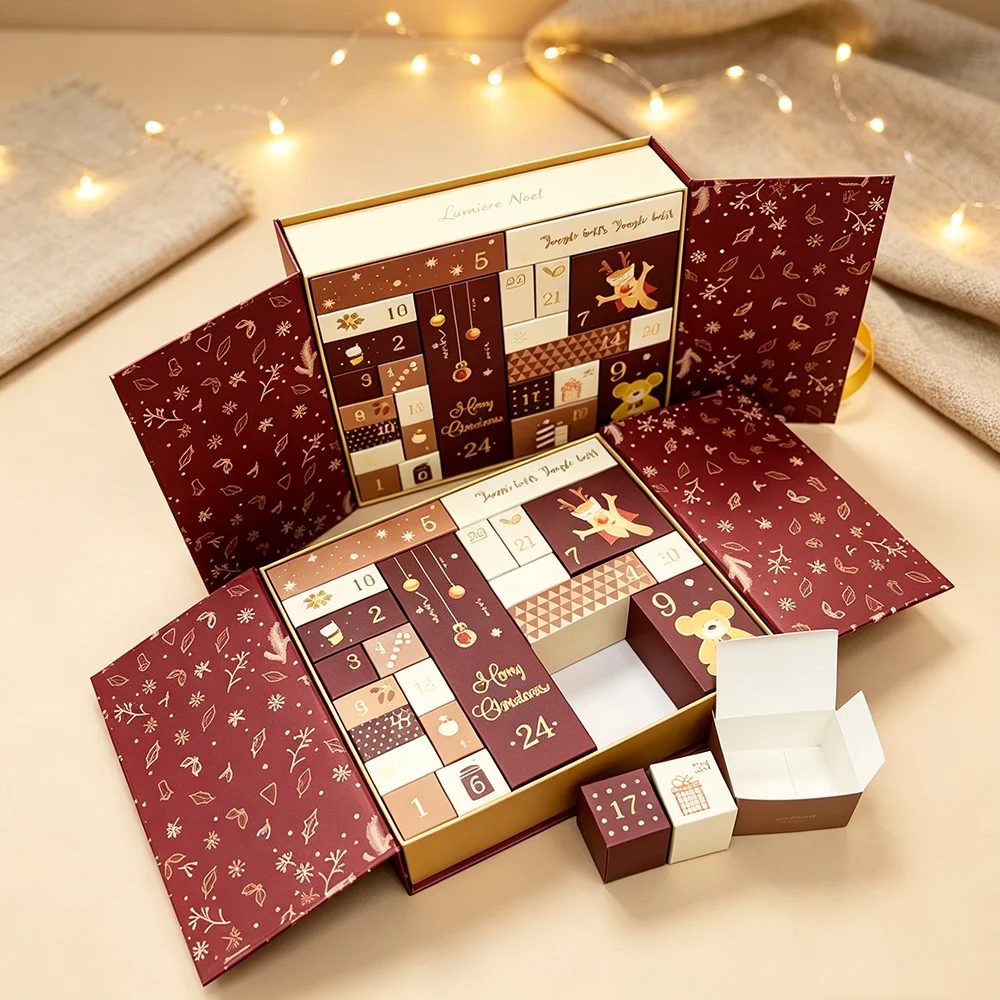 Custom Printed Magnetic Closure Cosmetic Advent Calendar Box