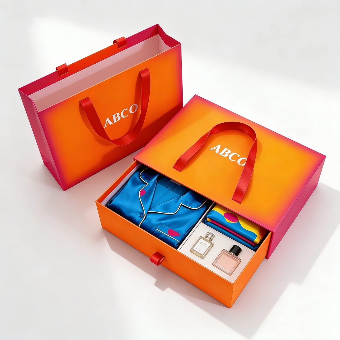 Custom Paper Gift Boxes Drawer Packaging Rectangle Cosmetic Box