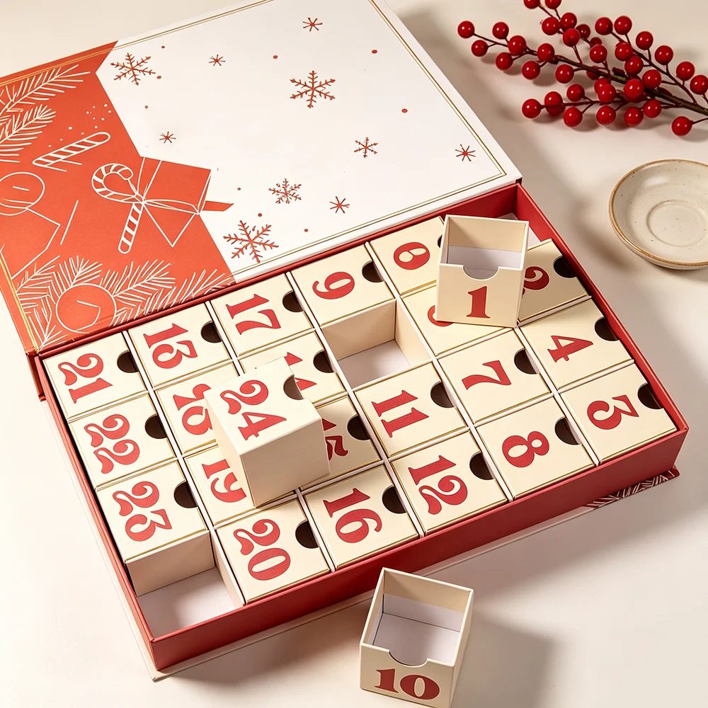 Custom Magnetic Closure 24 Days Advent Calendar Gift Box
