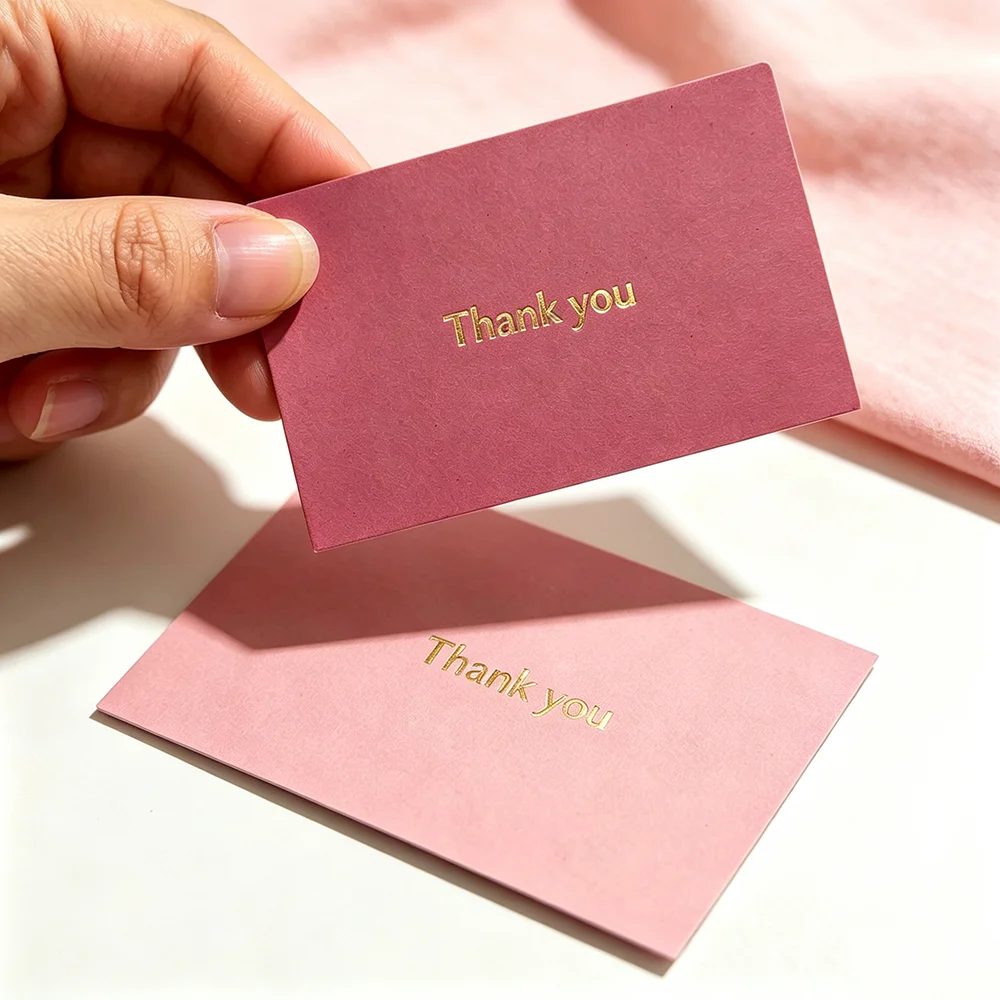 Luxury Gold Foil Edge Art Paper Business Cards With Screen