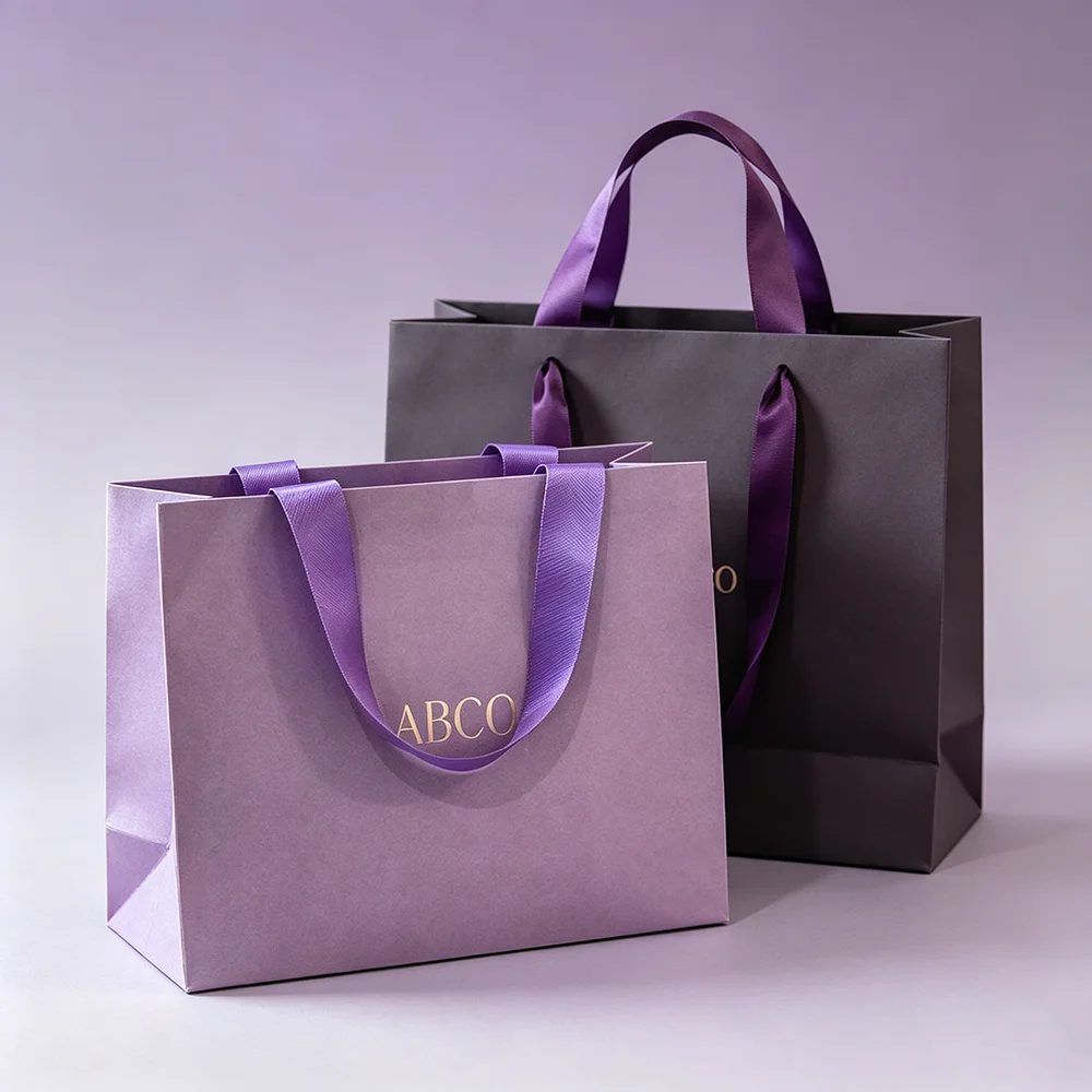 Custom Logo Recycled Kraft Paper Shopping Bags