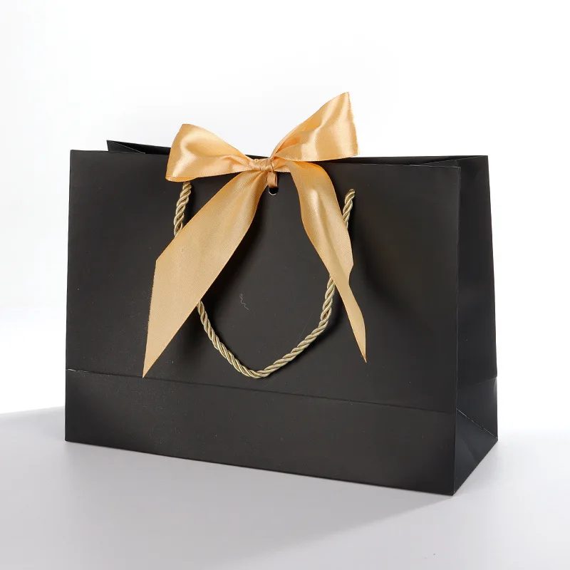 Luxury Paper Gift Bag Ribbon Handle Drawstring Packaging