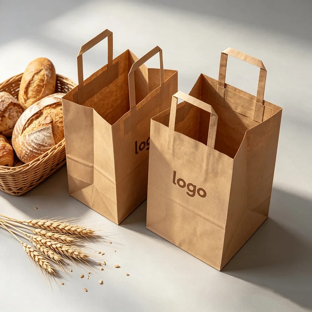 Food Takeaway Large Brown Kraft Packaging Paper Bag