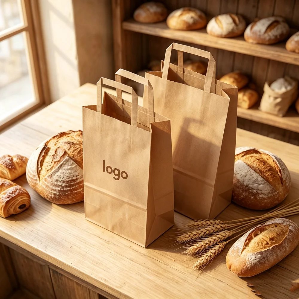 Fast Food Cakes Packaging Kraft Paper Bag