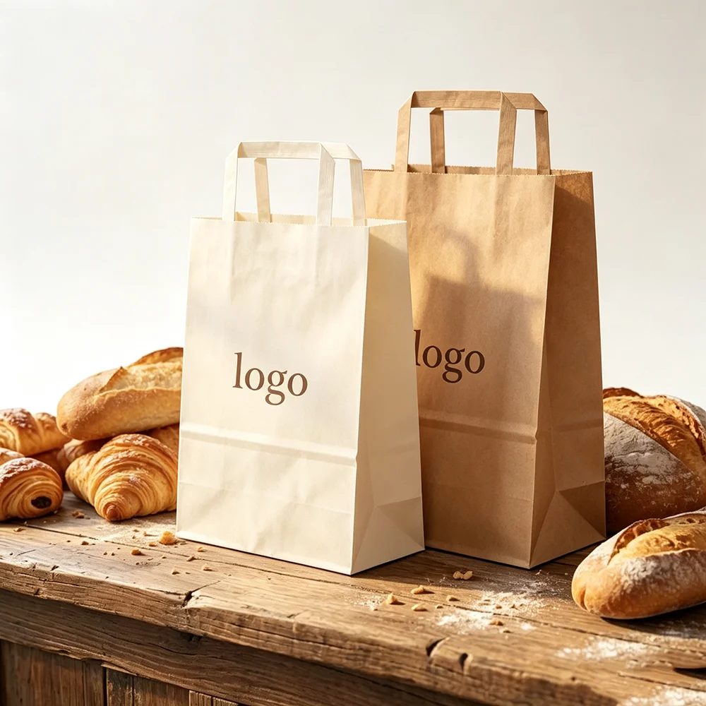 Recycled Kraft Paper Fast Food Takeout Bags