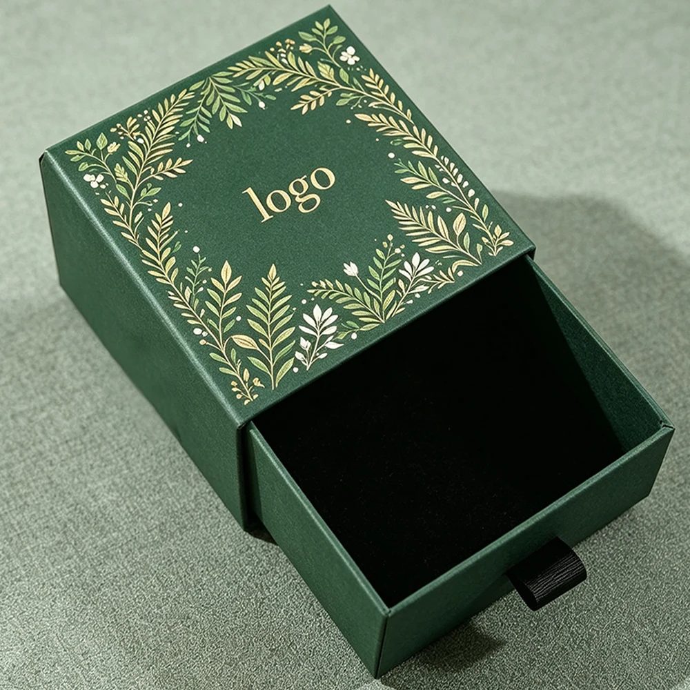 Custom Luxury Square Rigid Paperboard Jewelry Packaging Box