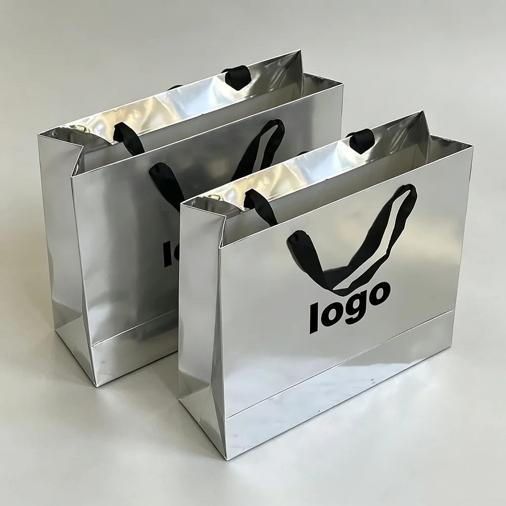 Custom Luxury Silver Paper Bag