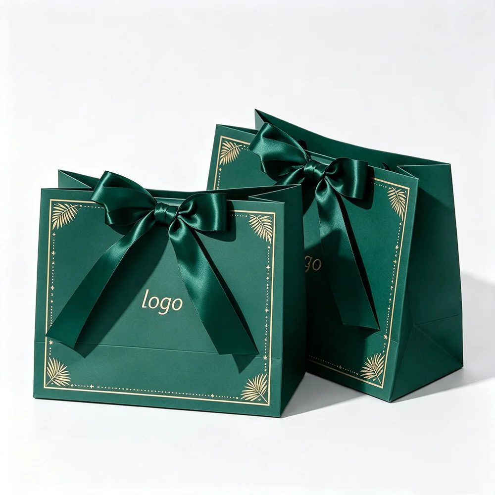 Luxury Thank You Gift Paper Bag Custom Jewelry Cosmetics Packaging