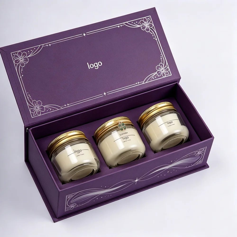 Luxury Candle Packaging Gift Box-foldable Magnetic Closure Matte Finish Reusable