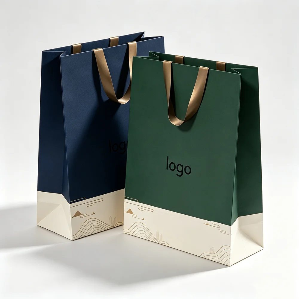 Custom Printed Logo Luxury Retail Boutique Paper Bags