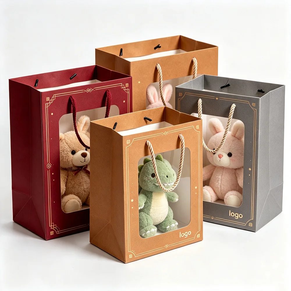 Transparent Window Kraft Paper Gift Bags