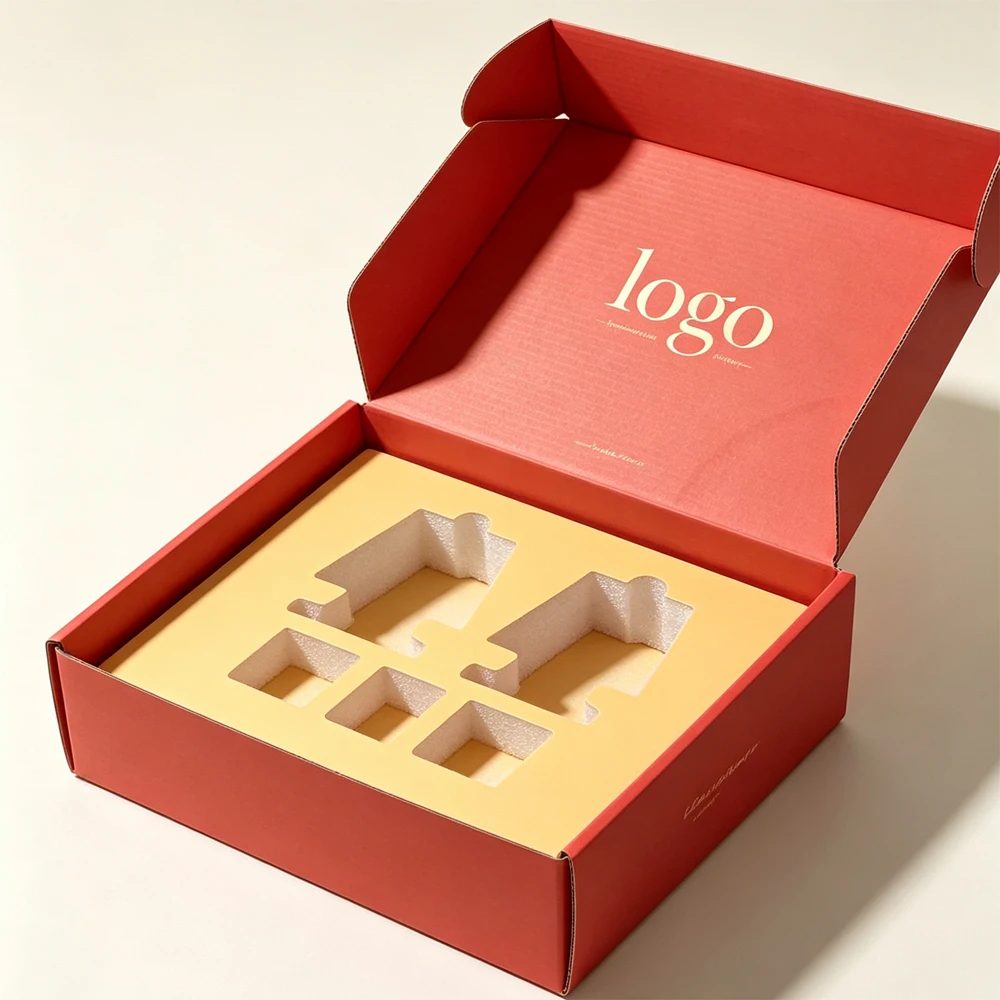 Custom Logo Printed Reusable Red Shipping Box