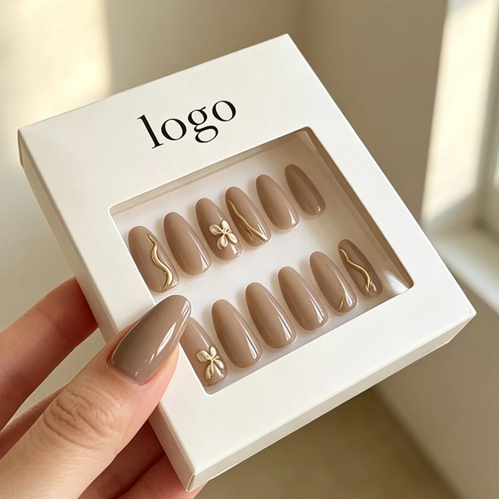 Custom White Press On Nails Cardboard Box