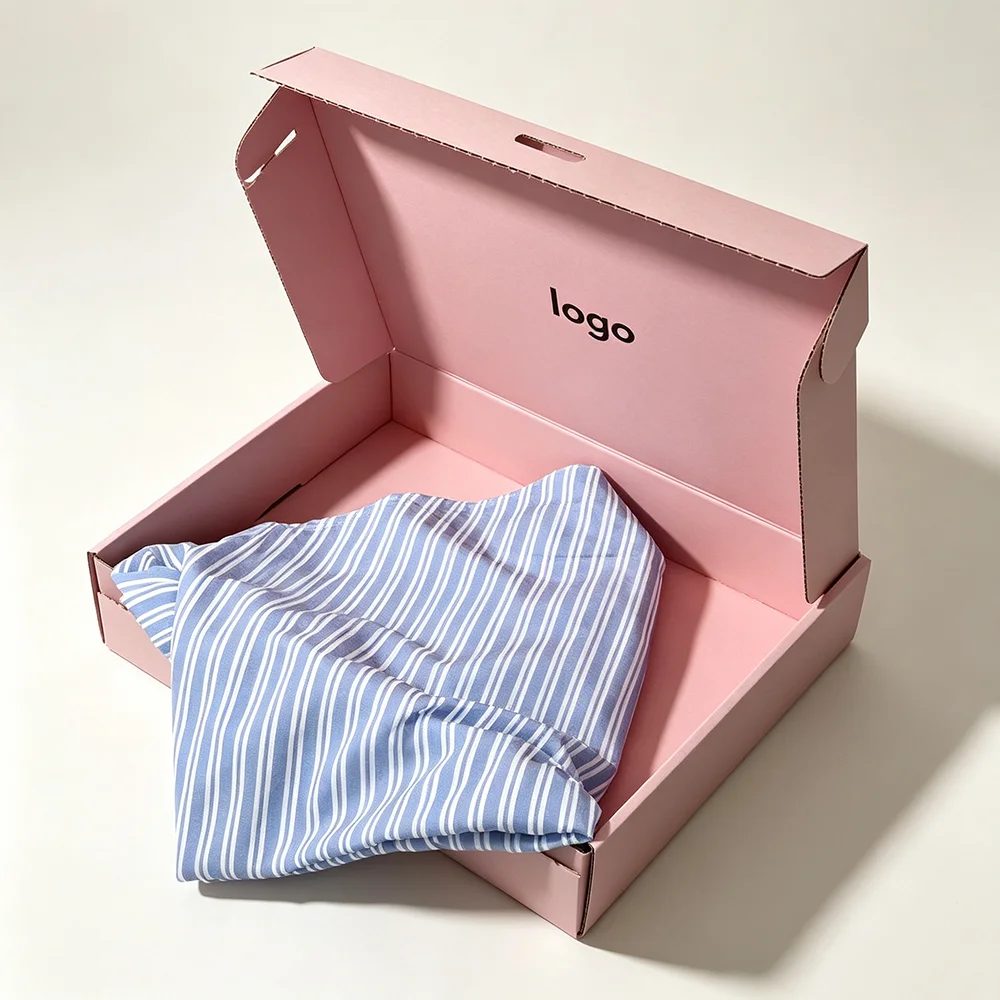 Custom Logo Cardboard Shipping Mailer Box Pink Cosmetic Set