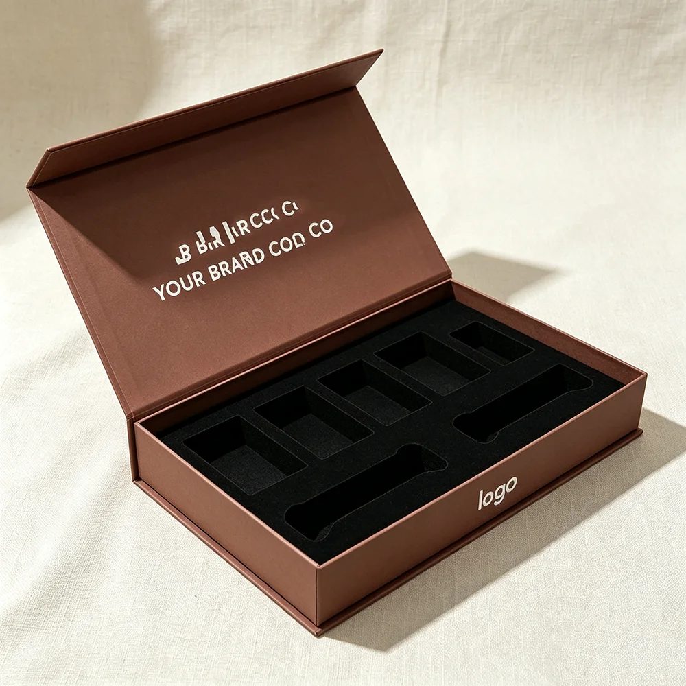 Custom Recycled Materials Magnetic Closure Rigid Paperboard Cosmetic Gift Box
