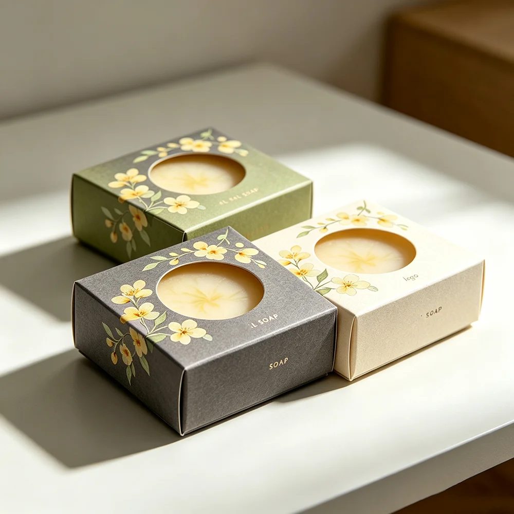 Custom Logo Printed Handmade Bar Soap Kraft Boxes Paper Packaging