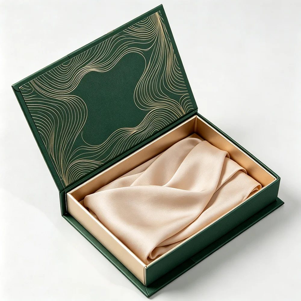 Custom Recycled Materials Green Book Shape Rigid Gift Magnetic Closure