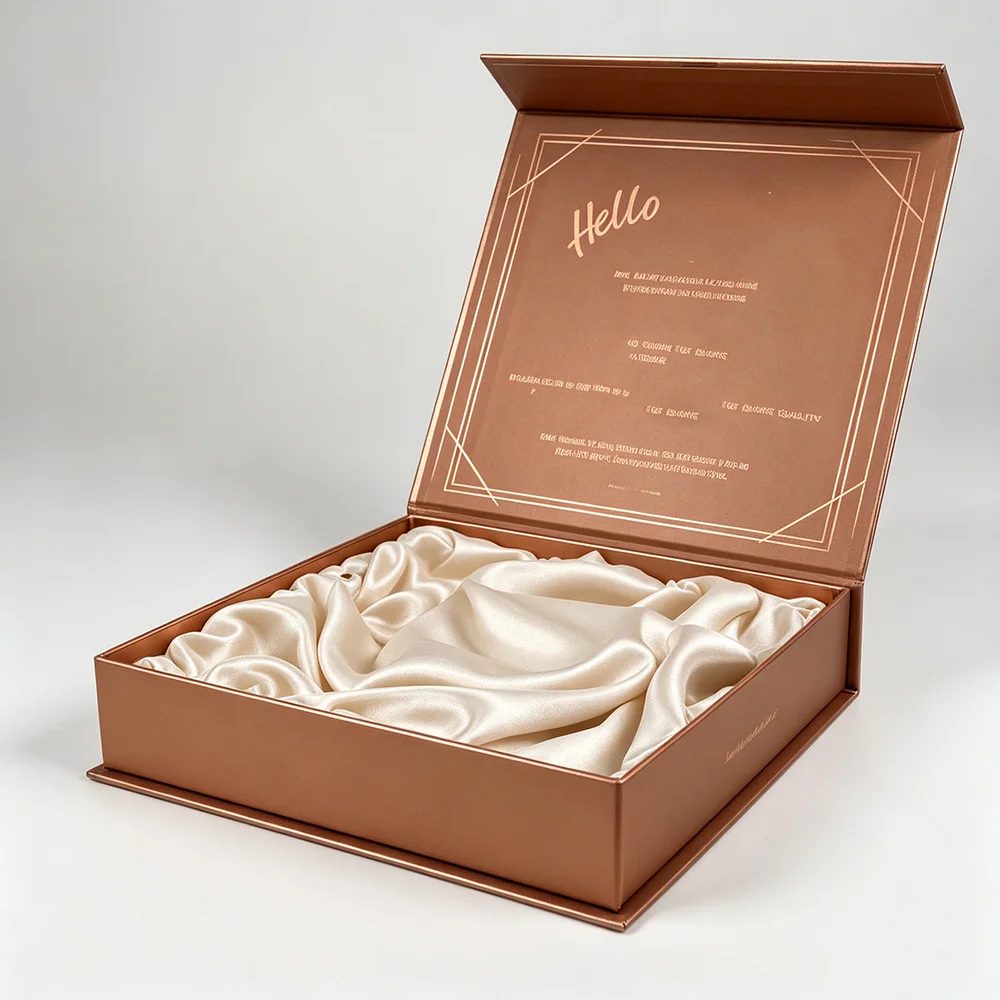 Custom Book Shape Orange Magnetic Closure Wigs Gift Box
